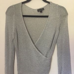 Topshop Metallic Woven Top